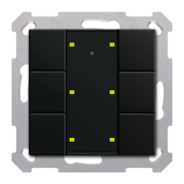 MDT BE-TA55P606.02 KNX Taster Plus 55 6-fach, Schwarz matta
