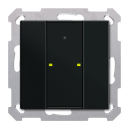 MDT BE-TA55P206.02 KNX Push Button Plus 55 2 ryhmittymä, musta mattapinta