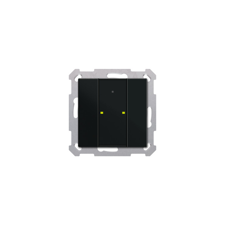 MDT BE-TA55P206.02 KNX Push Button Plus 55 2 ryhmittymä, musta mattapinta