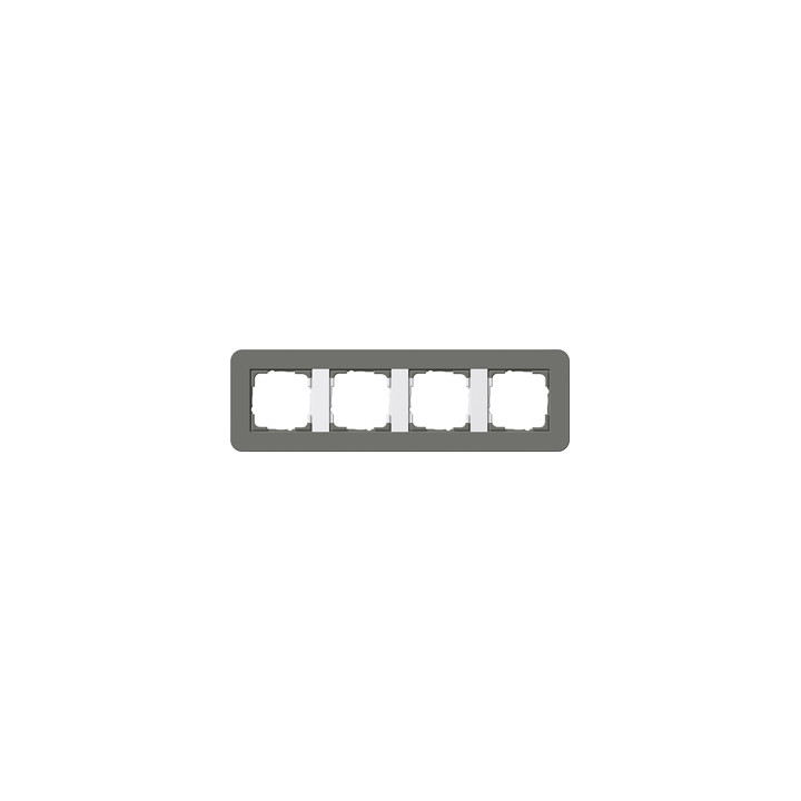 GIRA 0214413 Abdeckrahmen 4f Gira E3 Dklgrau/Reinweiß