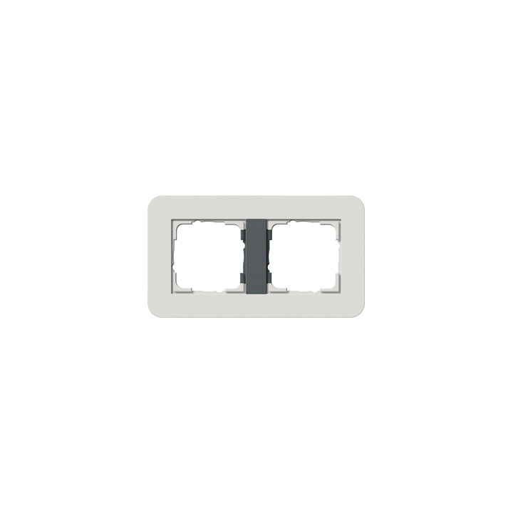 GIRA 0212421 Abdeckrahmen 2f Gira E3 Hellgrau/Anthrazit