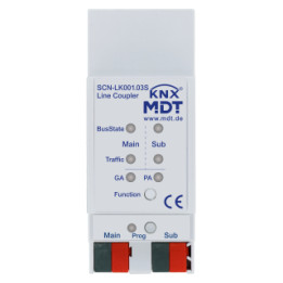 MDT SCN-LK001.03S KNX Line Coupler Data Secure- ja välityspalvelintoiminnolla, 2 SU MDRC