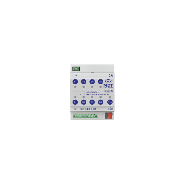 MDT SCN-DABC4.01 DALI Control Broadcast Gateway, 4 kanavaa, 4 SU MDRC