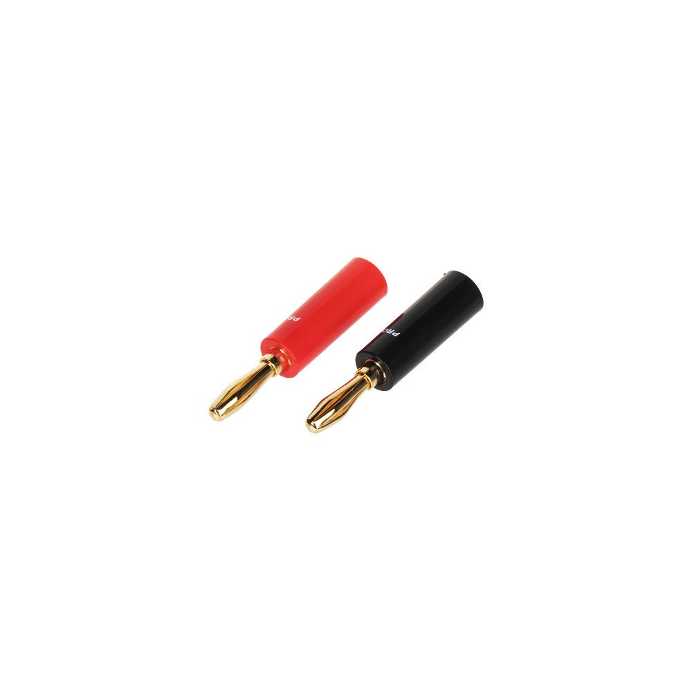 PAIR OF BANANA-TYPE PLUGS BAN-PLUG-V2 RED + BLACK PROLINK