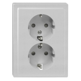 Merten MEG2420-5060 SCHUKO-Doppel-Steckdose mit BRS, Система ARTEC алюминий