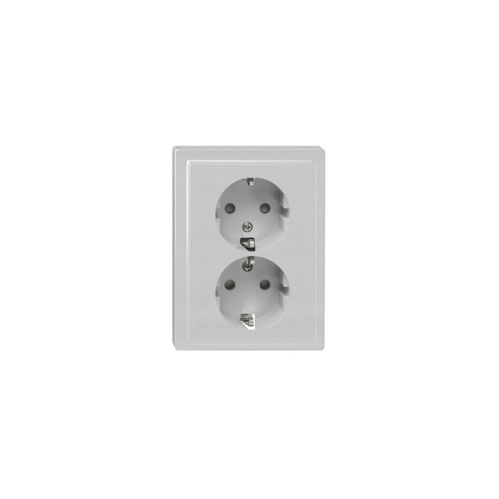Merten MEG2420-5060 SCHUKO-Doppel-Steckdose mit BRS, süsteem ARTEC alumiinium