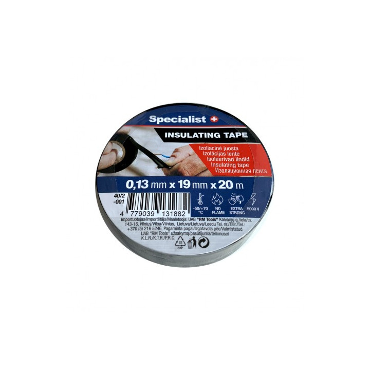 Elektriskā lente Specialist 0,13 x 19mm, 20m, zila