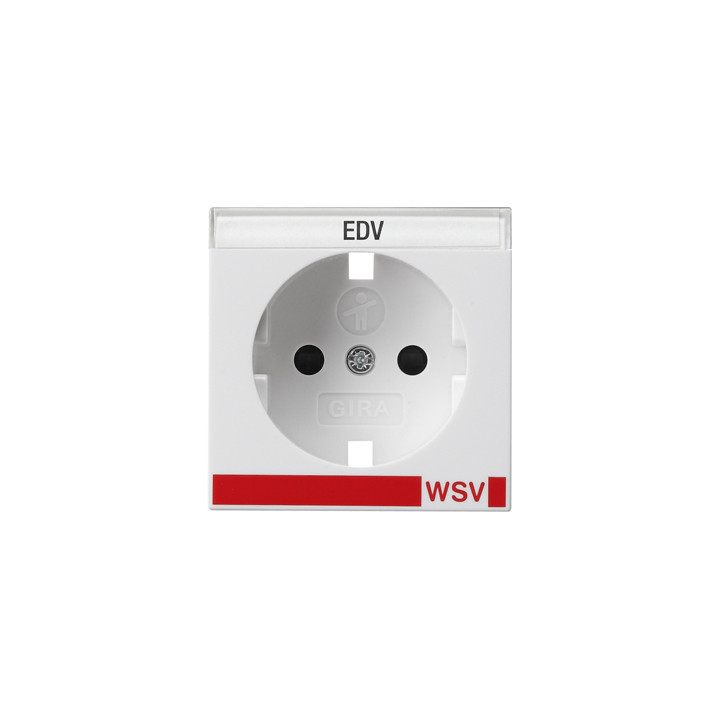 GIRA 0923203 Abdeckung SCHUKO-Steckdose Beschriftungsfeld + erh. Berührungsschutz WSV System 55 Reinweiß