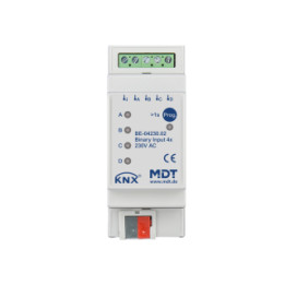 MDT BE-04230.02 KNX dvejetainis įėjimas 4 kanalai, 2 SU MDRC, įėjimai 230 V kintamoji srovė