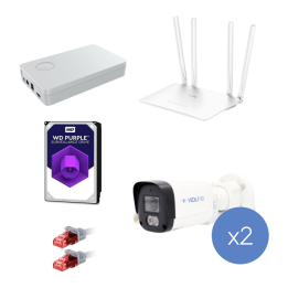 VidiLine ZES-VIDI-515-24T-2 IP Surveillance Kit 2x 4MP WiFi Cameras NVR Router