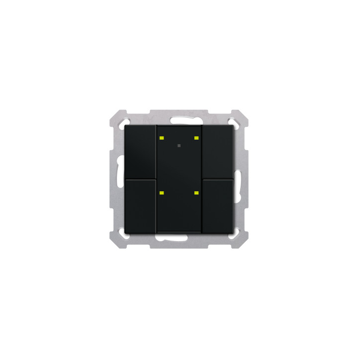 MDT BE-TA55P406.02 KNX Push Button Plus 55, 4-местный, Черный матовый