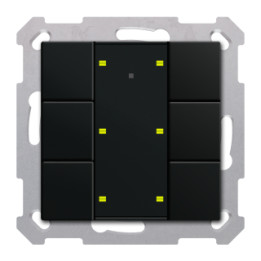 MDT RF-TA55A606.01 KNX RF+ Funk Taster Plus 6 fach mit Aktor, 55 mm, Schwarz matt
