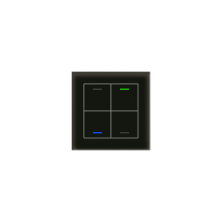 MDT BE-GTL40S.01 KNX stikla spiedpoga II Lite, 4 kārtīga, RGBW, neitrāla, melna