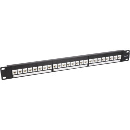 VidiLine R19-PP24-KAT6 19" 24-Port Cat.6 UTP Patch Panel 1U Metal