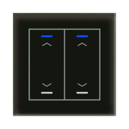 MDT BE-GTL20S.A1 KNX Glastaster II Light 2 fach, RGBW, Schwarz, Jalousie