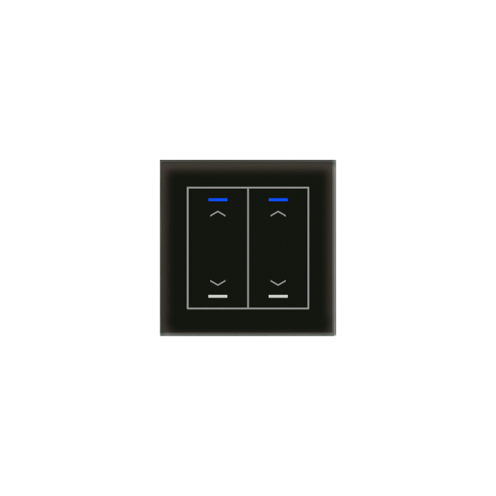 MDT BE-GTL20S.A1 KNX Glastaster II Light 2 fach, RGBW, Schwarz, Jalousie