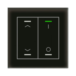 MDT BE-GTL2TS.C1 KNX Glastaster II Light 2 fach, RGBW, Temperatursensor, Schwarz, Jalousie_Sch.