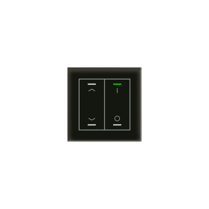 MDT BE-GTL2TS.C1 KNX Glastaster II Light 2-фач, RGBW, датчик температуры, Шварц, Жалюзи_Ш.