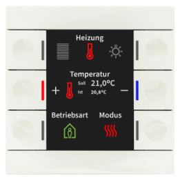 MDT BE-TAS86T.02 KNX Taster Smart 86 ar Farbdisplay und Temperatursensor, Reinweiß glänzend