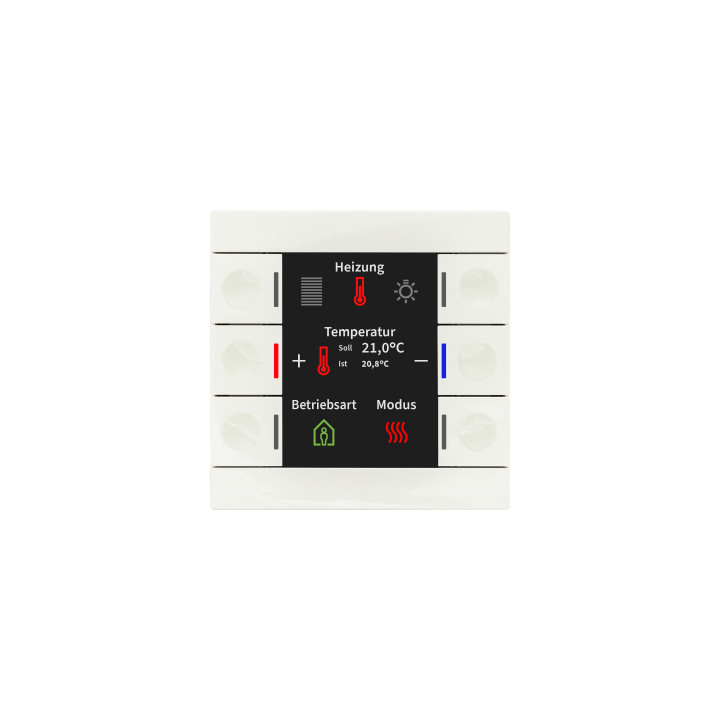 MDT BE-TAS86T.02 KNX Taster Smart 86 su Farbdisplay ir Temperatursensor, Reinweiß glänzend