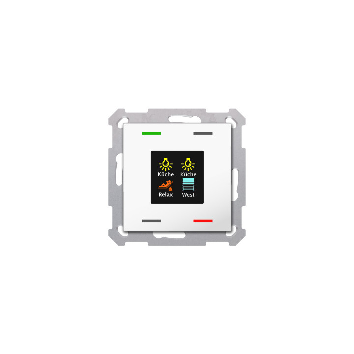 MDT BE-TAS5504.01 KNX Push Button Smart 55, 4-местный, с цветным дисплеем, глянцевая поверхность белого цвета