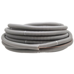 Flexible corrugated grey pipe with pilot 20mm/320N/50m