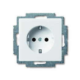 ABB Socket Outlet Flush-Mounted with Protection White Bas...