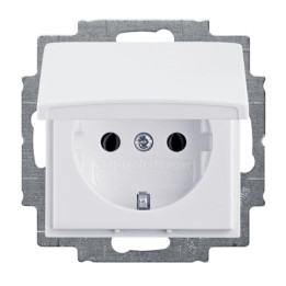 ABB Flush Schuko Socket with Cover White
