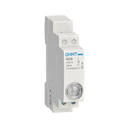 DIN sliedes LED indikators, ND9-1, 230V, balts
