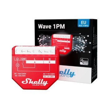 Shelly Qubino Wave 1PM nutirelee 1-ruhmalise voimsusmooturiga, Z-Wave protokolliga
