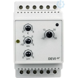 DEVI DEVIreg 316 DIN-Rail grīdas apsildes termostats, -10 līdz +50°C, 16A, IP44