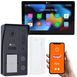 Genway F-S62-V13-A01-PS-C 2-Wire Video Intercom Kit with 7" Touch Monitor, WiFi & Tuya, and Extra Handset