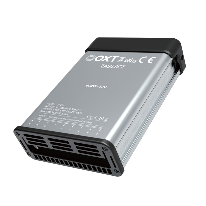 OXT LED barošanas avots 12V 400W 33.3A PRO āra lietus necaurlaidīgs
