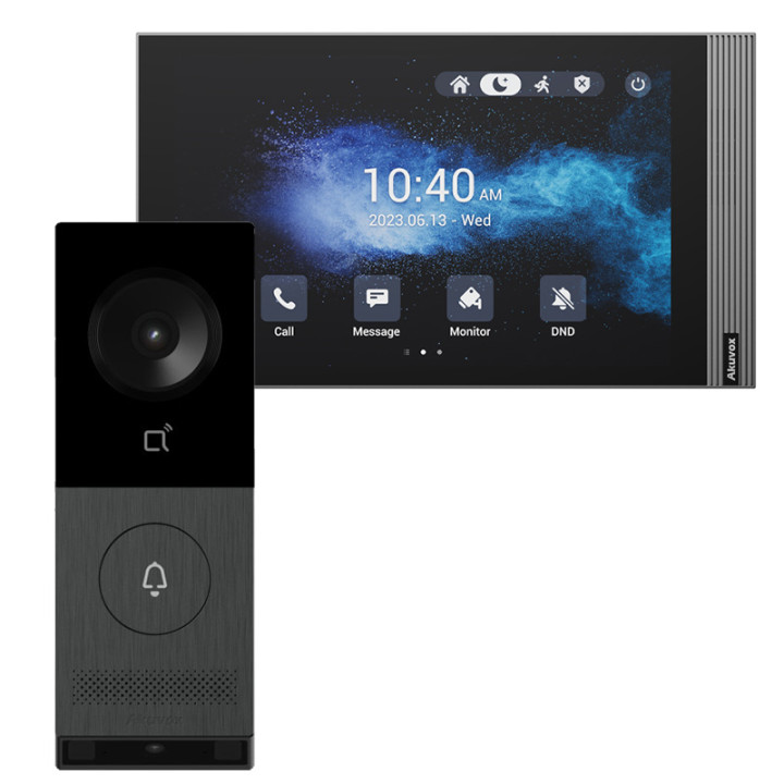 Комплект видеодомофона Akuvox X910S + S563W: наружная панель X910S и внутренний монитор S563W с Android, PoE, Wi-Fi