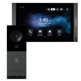 Комплект видеодомофона Akuvox X910S + S567A серого цвета с монитором на базе Android, PoE, Wi-Fi