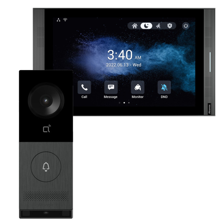 Комплект видеодомофона Akuvox X910S + S567A серого цвета с монитором на базе Android, PoE, Wi-Fi