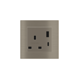 2 USB pieslēgvieta (A+C tips) krāsota Square Cover UK ligzda (55x55) Metāla niķelis