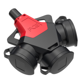 PCE DMP266 3-Pole Socket Outlet, 16A 250V, IP54, Red