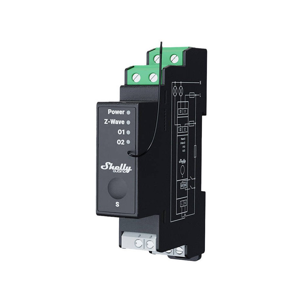 Shelly Qubino Pro 2PM DIN rail Relay, 2-channel, Z-Wave (Power measurement)