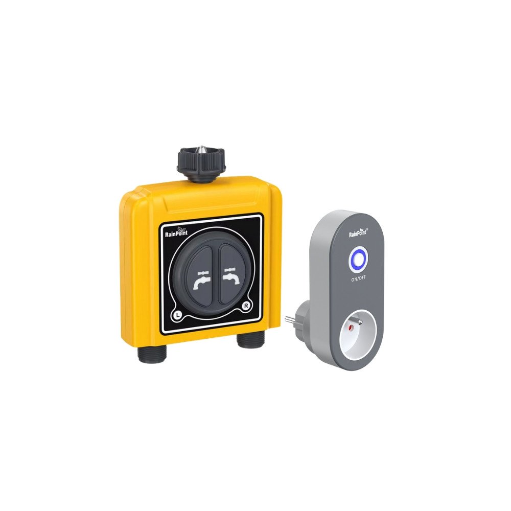 Ismanusis dvigubas laistymo voztuvo laikmatis su WIFI stebule TWG004WRF+TTV203WRF Tuya Smart RainPoint