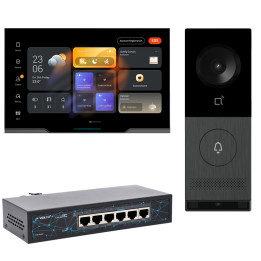 Комплект видеодомофона Akubela с PoE: панель Akuvox X910S + монитор PH81-ST