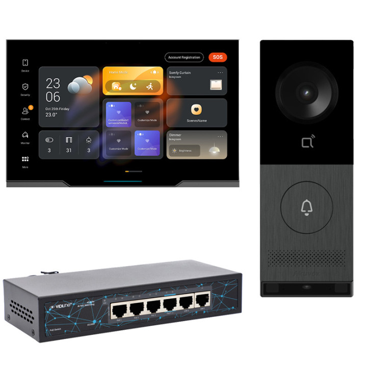 Комплект видеодомофона Akubela с PoE: панель Akuvox X910S + монитор PH81-ST