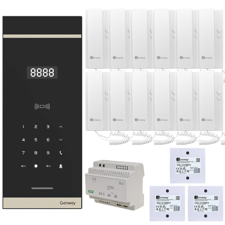 Комплект домофона Genway WL-03NL-V3 цифровой на 12 квартир