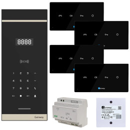 Комплект домофона Genway WL-03NL-V3 цифровой на 4 семьи, hands-free, с голосовыми подсказками на польском