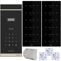 Комплект домофона Genway WL-03NL-V3 цифровой на 12 квартир, hands-free, с голосовыми подсказками на польском