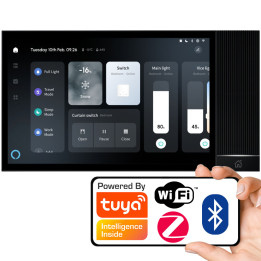 8-tolline PRO puutepaneel | Nutikas lüüs kahe kanaliga | Ethernet, WiFi, ZigBee, Bluetooth, TUYA, Spotify