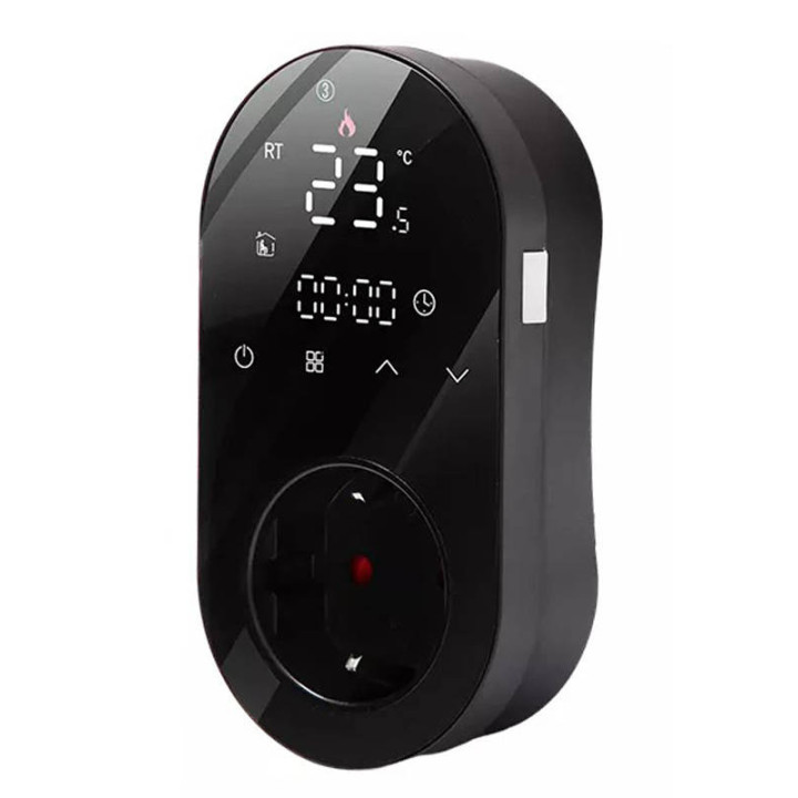 Socket Termostats 16A Black PS Wifi TUYA