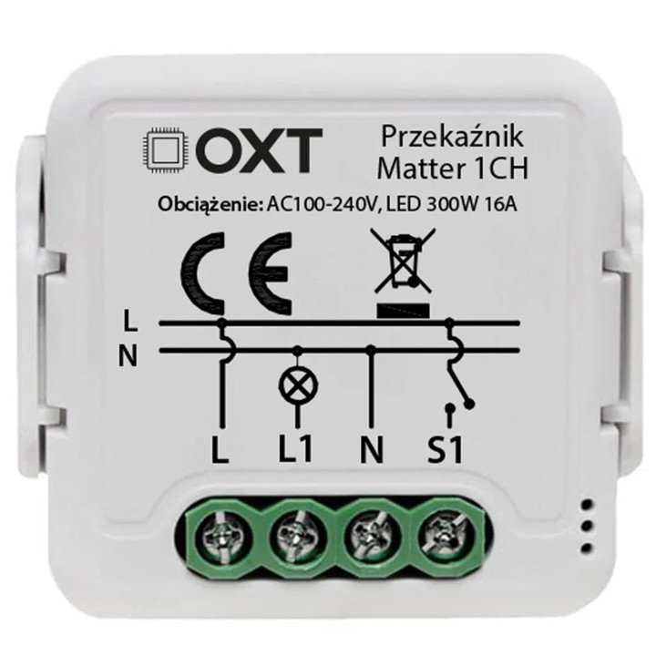 OXT moduļa releja 1 ķēde Matter Wi-Fi Homekit