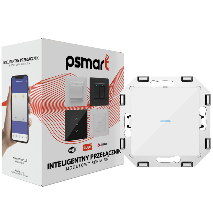 Умный выключатель Psmart, серия RM, 1-клавишный, сенсорный, белый, ZigBee TUYA