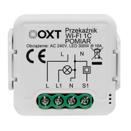 OXT 5904496827163 Wi-Fi Smart Relay Module 1 Channel 16A with Power Monitoring Tuya